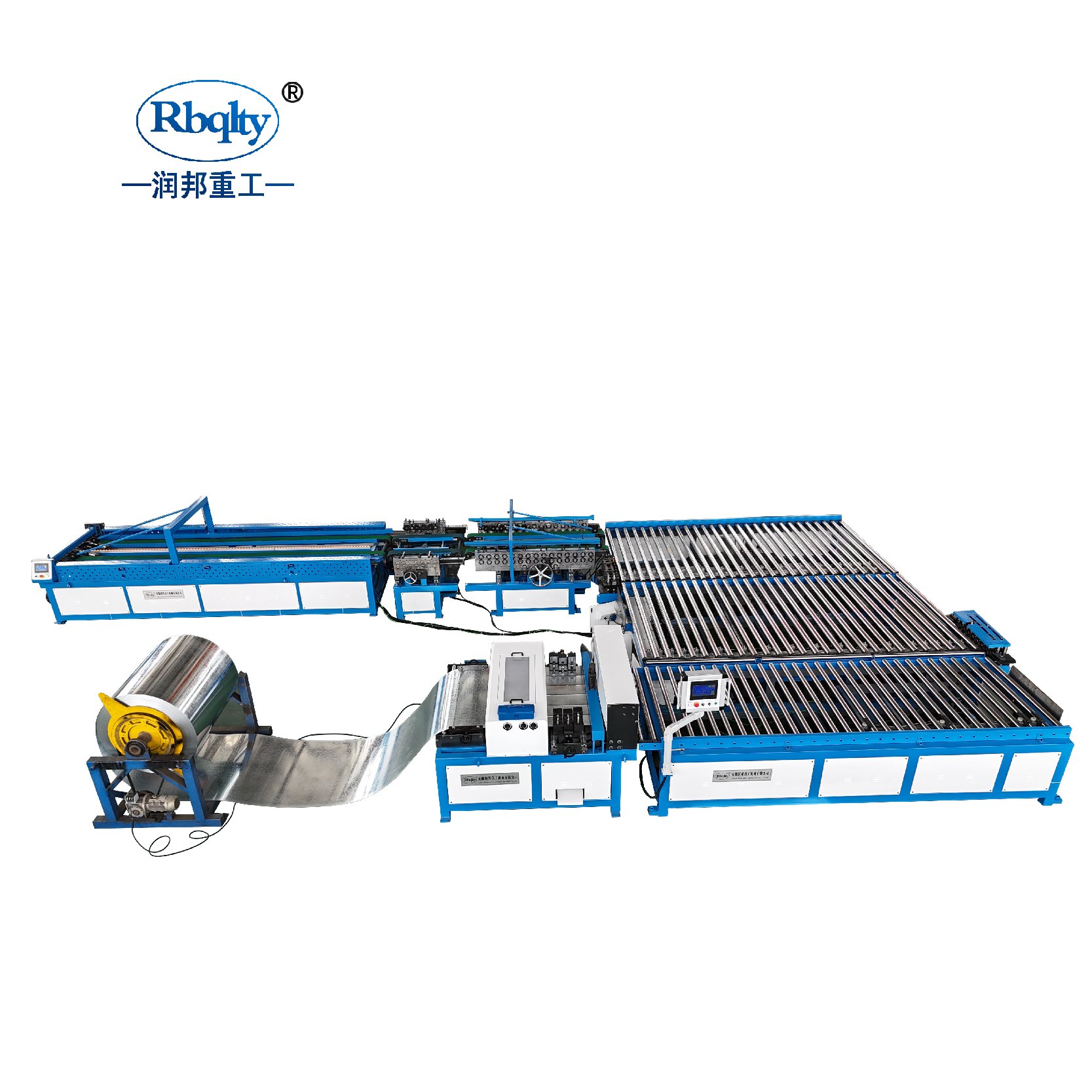 HVAC Duct Producing Equipment Line 5 U Shape Auto Duct Line 5 Air Duct Forming Machine
